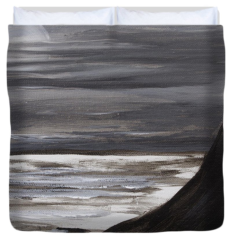 Moon Setting Over Big Sur - Duvet Cover